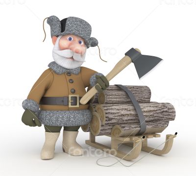 The grandfather with a sledge.