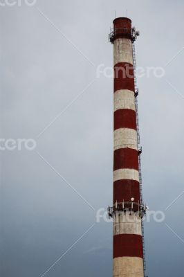 Industrial pipe of factory and summer landscape Industrial pipe of factory and summer landscape