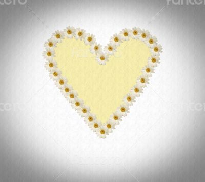 Heart made â€‹â€‹of daisies, card
