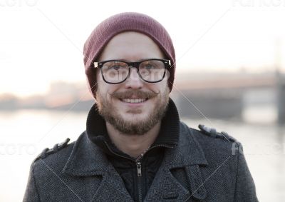 Young man with moustache and beard