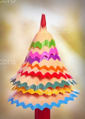 tree made ​​of pencil shavings tree made ​​of pencil shavings