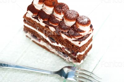 whipped cream dessert cake slice
