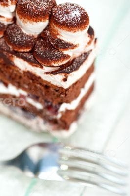 whipped cream dessert cake slice