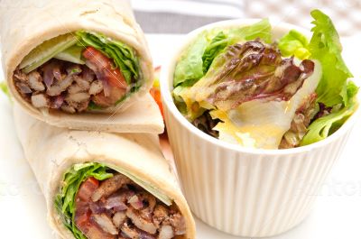 kafta shawarma chicken pita wrap roll sandwich