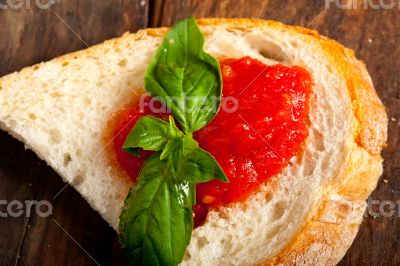Italian fresh tomato and basil bruschetta