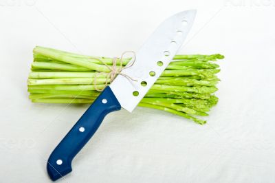fresh asparagus over white