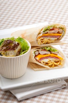 club sandwich pita bread roll