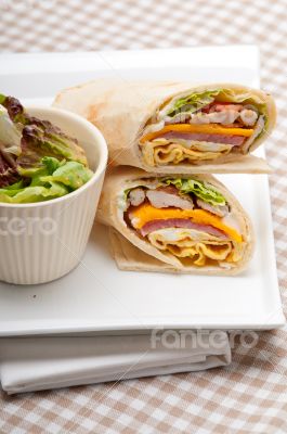 club sandwich pita bread roll