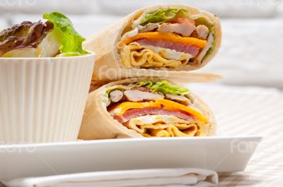 club sandwich pita bread roll