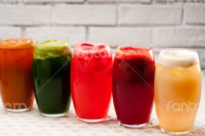 selection of fruits long drinks