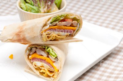 club sandwich pita bread roll