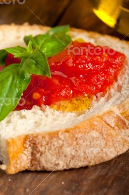Italian fresh tomato and basil bruschetta