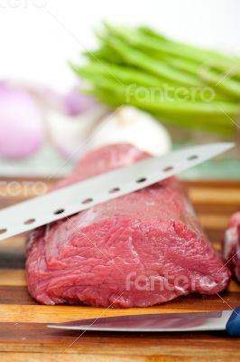 raw beef and pork ribs