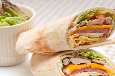 club sandwich pita bread roll