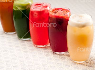 selection of fruits long drinks