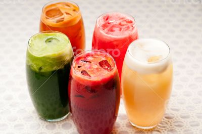 selection of fruits long drinks