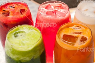 selection of fruits long drinks