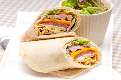 club sandwich pita bread roll