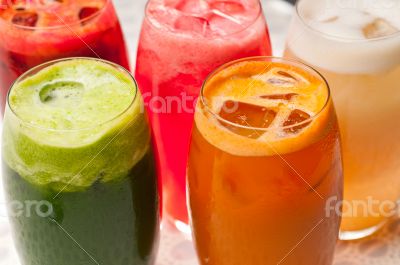 selection of fruits long drinks