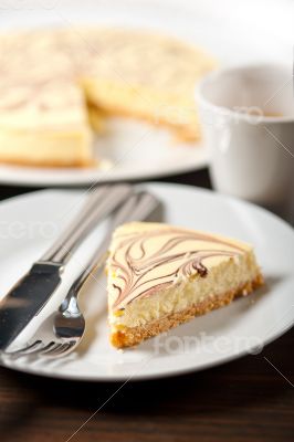 Cheese cake and espresso coffee