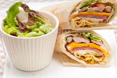 club sandwich pita bread roll