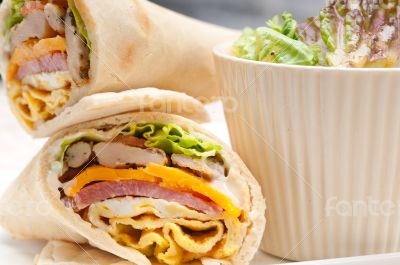 club sandwich pita bread roll