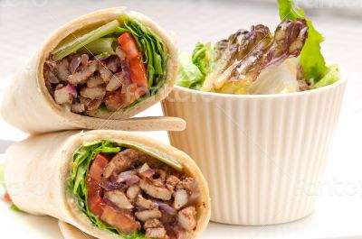 kafta shawarma chicken pita wrap roll sandwich