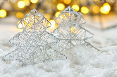 Christmas tree in snow