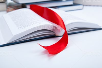 open book whith red bookmark