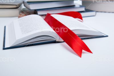 open book whith red bookmark