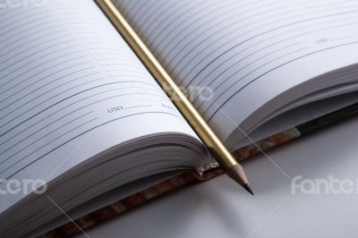 diary with pencil diary with pencil