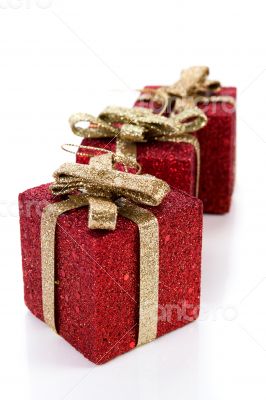 Artificial red gift boxes Artificial red gift boxes