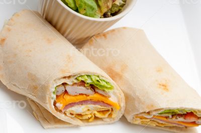 club sandwich pita bread roll