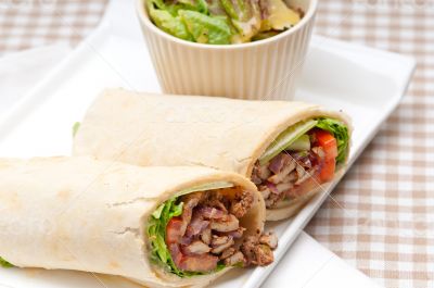 kafta shawarma chicken pita wrap roll sandwich