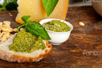 Italian basil pesto bruschetta ingredients Italian basil pesto bruschetta ingredients
