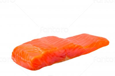 Fillet of salmon - trout on a white background.