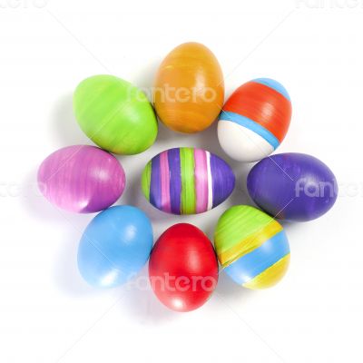 Coloured easter eggs