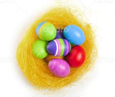 Easter eggs in the nest