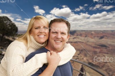 Happy Affectionate Couple at the Grand Canyon