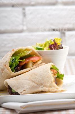 kafta shawarma chicken pita wrap roll sandwich