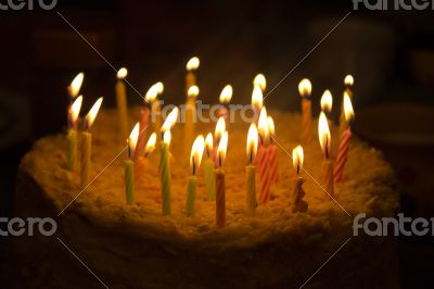 Birthday cake with candles