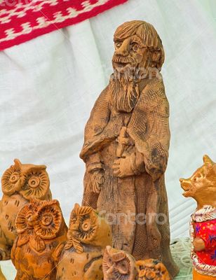 Souvenirs are sold at the fair.