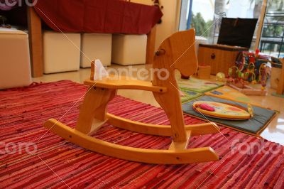 Wooden horse - rocking chair for small kids
