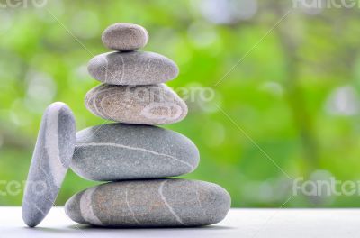 Pyramid of stones, river stones arranged