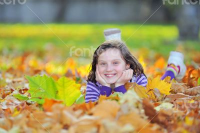 little girl on autumn little girl on autumn