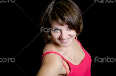 Portrait of a woman in studio Portrait of a woman in studio