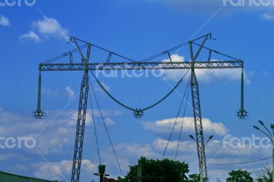 fragment of transmission lines, power lines
