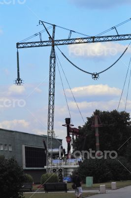 fragment of transmission lines, power lines