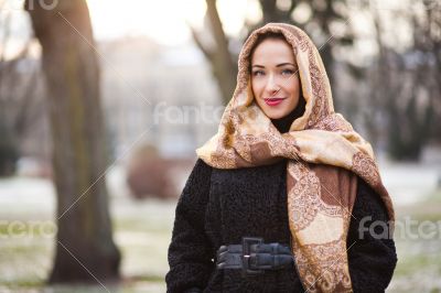 Business woman wearing headscarf