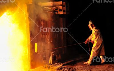 worker with hot steel